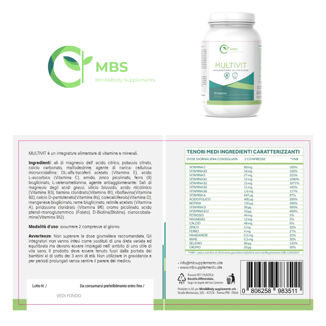 MBS - MULTIVIT - INGREDIENTI E VALORI NUTRIZIONALI