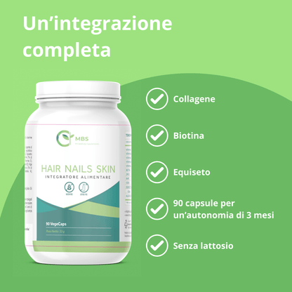 Vitamine per capelli con Biotina, collagene e acido ialuronico