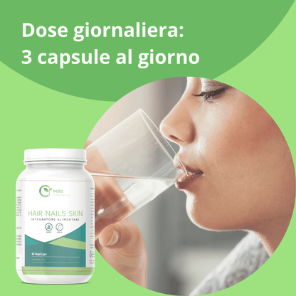 Vitamine per capelli con Biotina, collagene e acido ialuronico