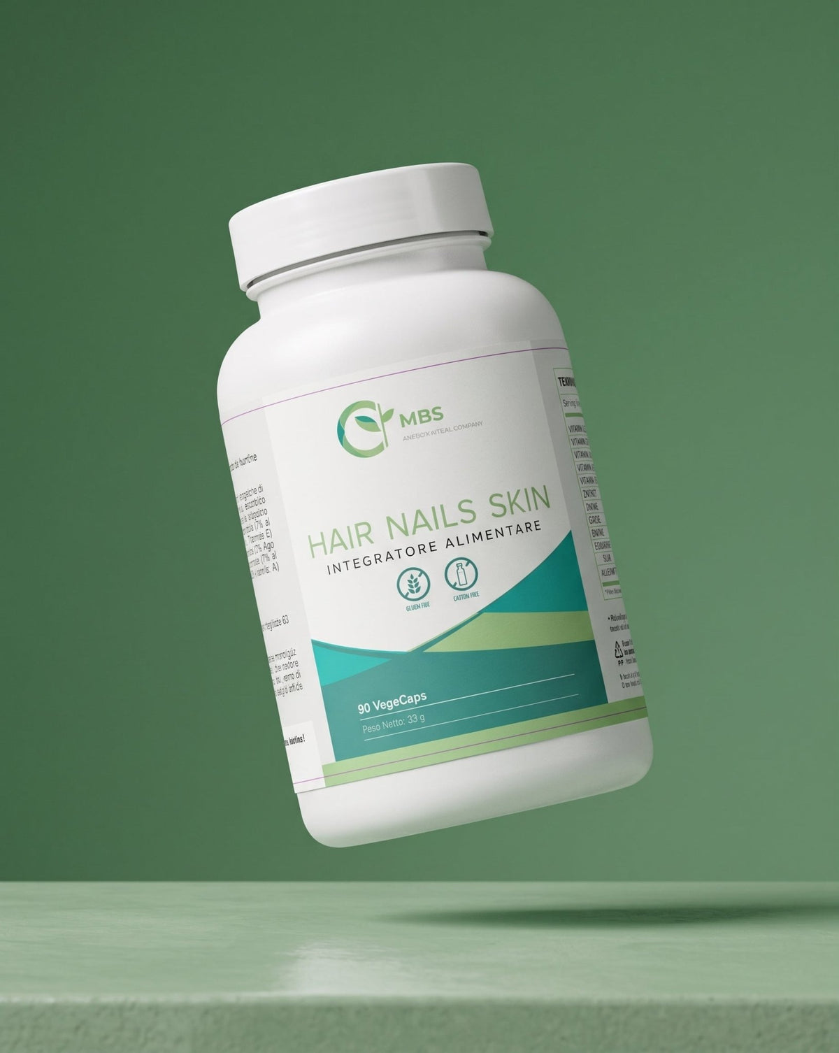 HAIR NAILS SKIN Integratore Capelli Pelle Unghie - MBS - Longevity Supplements - Pelle, unghie e capelli